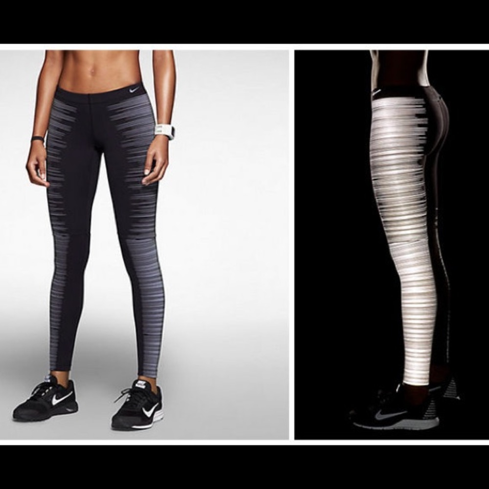 Nike Dri-Fit Grey Flash Reflective Leggings Size S
